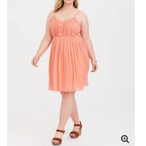 TORRID 🦩| coral chiffon dress